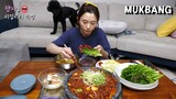 리얼먹방:) 고추장소불고기 & 배추된장국★ ft.백김치,쌈채소ㅣGochujang BulgogiㅣREAL SOUNDㅣASMR MUKBANGㅣ
