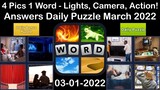 4 Pics 1 Word - Lights, Camera, Action! - 01 March 2022 - Answer Daily Puzzle + Bonus Puzzle