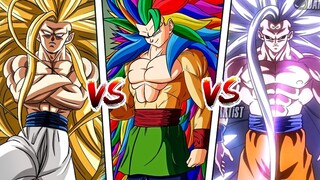 Super Saiyan Infinity Base VS Super Saiyan Infinity Rainbow VS ultra instinct super Saiyan Infinity|