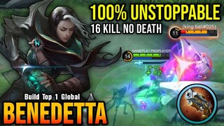 16 Kills No Death!! Benedetta 100% Unstoppable - Build Top 1 Global Benedetta ~ MLBB