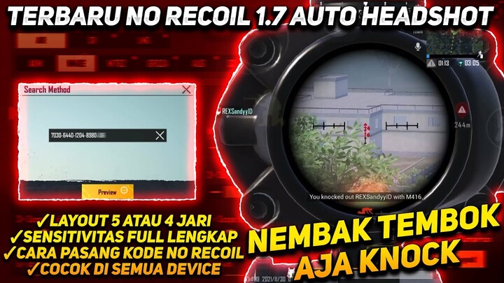 AUTO HEADSHOT + CARA PASANG KODE SENSITIVITAS NO RECOIL TERBAIK DAN KODE LAYOUT 4 JARI - PUBG MOBILE