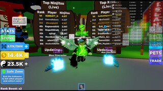 MEETING THE TOP 1 NINJITSU IN THE LEADER-BOARD & UNLOCKING THE GRASSHOPPER RANK (Ninja Legends)