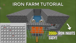 SIMPLE Iron Farm Tutorial in Minecraft Bedrock 1.17 (NEW)