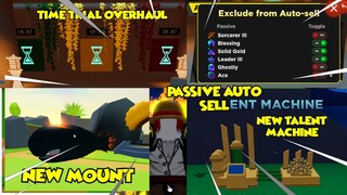 NEW UPDATE 21: TT OVERHAUL , TALENT MACHINE , PASSIVE AUTO SELL,NEW MOUNT IN ANIME FIGHTER SIMULATOR