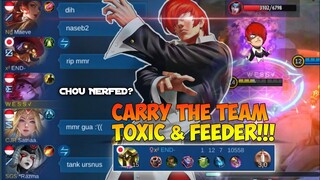 CHOU NERF? GA NGARUH! GENDONG TEAM TOXIC, TROLLING, NO TANK & FEEDER! CHOU GAMEPLAY - MOBILE LEGENDS