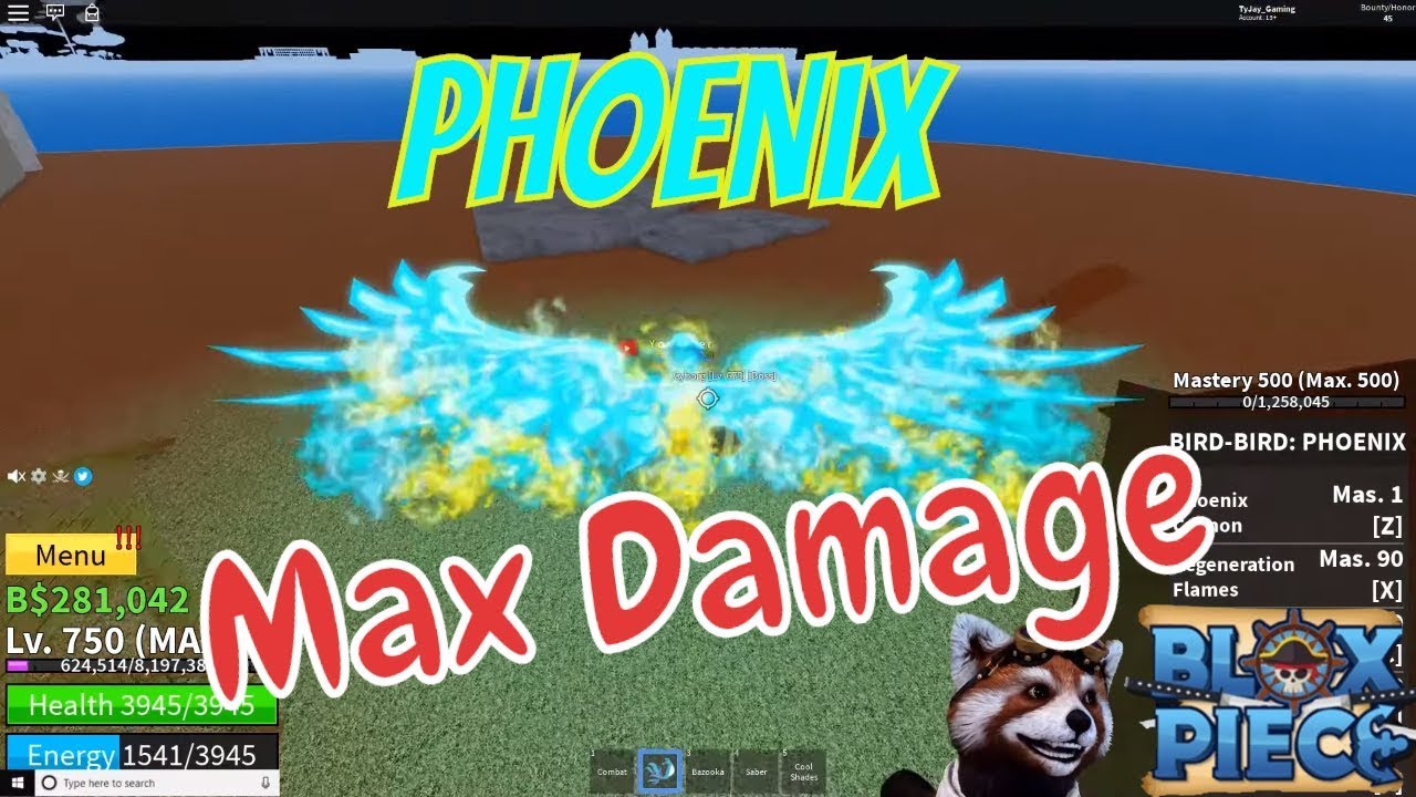 Phoenix MAX LEVEL Mastery - Blox Fruits 