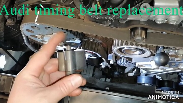 how to replace timing belt and water pump audi 2.0 tdi