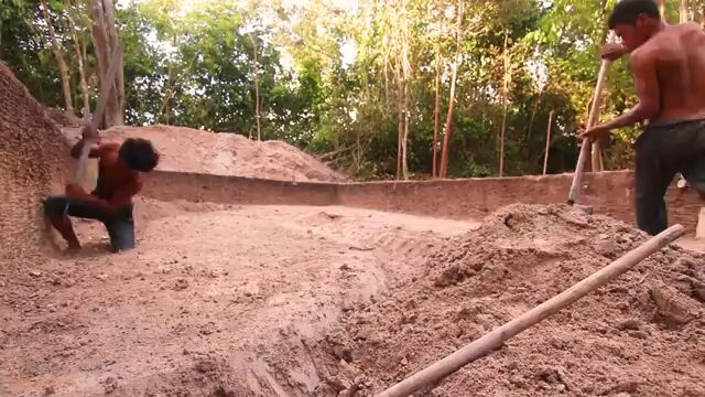 155_DAYS | Building a water slide part into underground swimming pool 😯