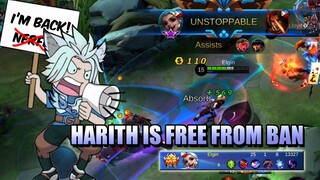 HARITH IS FREE FROM BAN - HARITH BUILD AND GAMEPLAY - Mobile Legends: Bang Bang