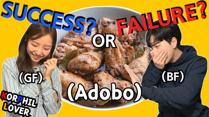 Korean Girlfriend Cooks Adobo to Korean Boyfriend ｜ Korean Reaction