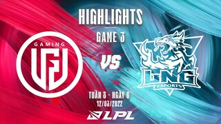 LGD vs LNG | Highlights - Game 3 | Tuần 8 Ngày 6 | LPL Mùa Xuân 2022