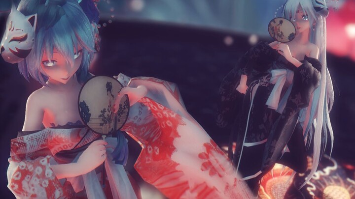 [MMD scene matching] Yukata kimono fox fairy lotus pond [ancient style aesthetic series] [Hatsune Mi