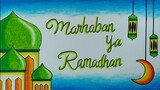 Menggambar tema Ramadhan || Cara menggambar masjid yang mudah
