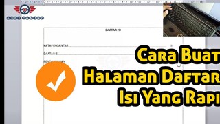 TUTORIAL CARA BUAT HALAMAN DAFTAR ISI YANG RAPI