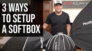 3 Ways to SETUP a Softbox. (A How To Instructional Video)