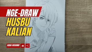 Nge-Draw Husbu Tercinta Kalian Aqua Hoshino dari Anime Oshi No Ko