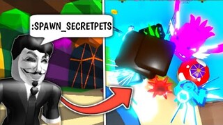 *HACKING* SECRET PETS WITH ADMIN COMMANDS TROLL IN BUBBLEGUM SIMULATOR! (ROBLOX)