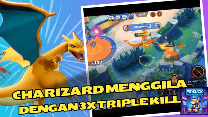 Charizard si naga oren menggila dengan 3x Triple kill nya 😱