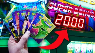 Winning the ENTIRE SET of Cards on the NEW Spongebob Arcade Game! *JACKPOT*