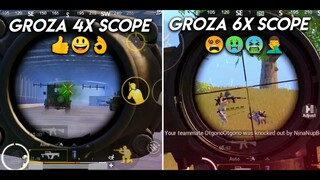 Using 4x Scope & 6 Scope on Groza | 4 Finger Gyro [PUBG MOBILE]