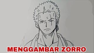 menggambar Zorro dari anime one piece