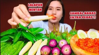 MUKBANG LALAPAN MENTAH SAMBAL NANAS MENTAH EKTRA PEDAS 🔥NGELALAP TANPA NASI | MUKBANG INDONESIA |