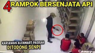 NGERI !! Empat Perampok Bersenjata Lengkap Merampok Alfamart 3 Kariawan Pasrah