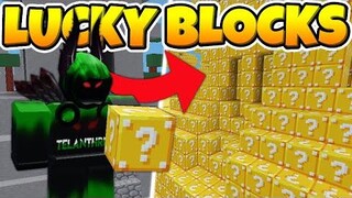 ฉันครอบคลุมแผนที่ด้วย LUCKY BLOCKS ใน Roblox BedWars