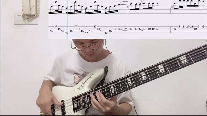 [Music Playing] Solo - Cold Rainy Night on Bass with Score