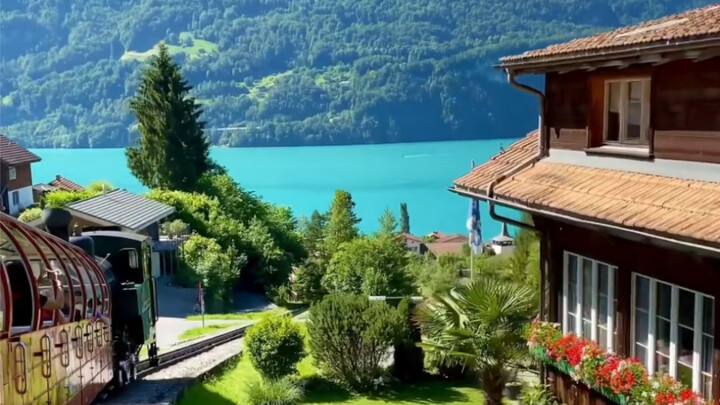 Pegunungan Swiss yang indah bagaikan mimpiku