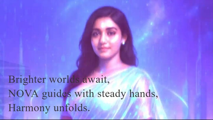 "Brighter worlds await, NOVA guides with steady hands, Harmony unfolds."
