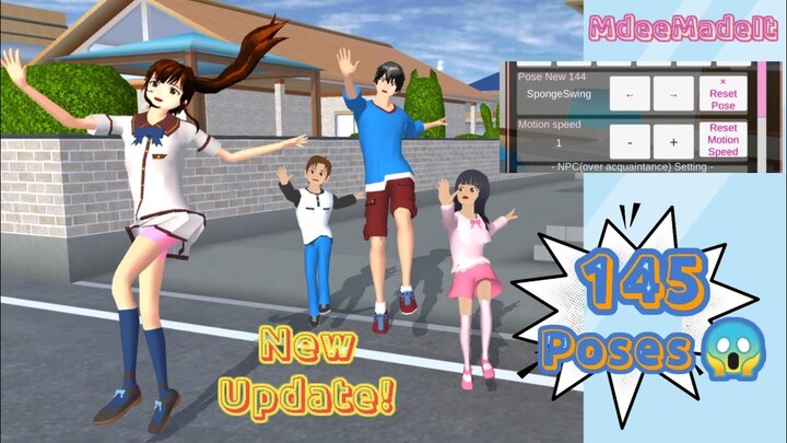 New Update 145 Poses Sakura School Simulator