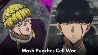 Mash vs Cell War Mash Surprises Cell War & Punches Him -  Mashle Anime Recap