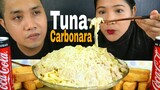 Super Creamy Tuna Carbonara + Toasted Bread /Mukbang with Eli / Bioco Food Trip
