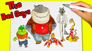 The Bad Guys Movie: Wolf, Tarantula, Snake, Shark, Piranha Coloring