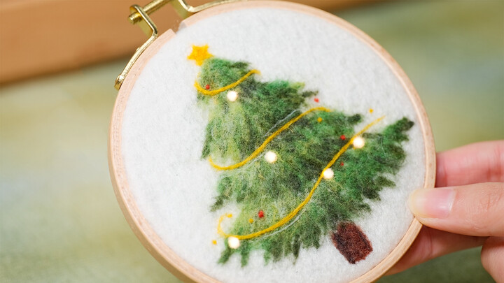 Wool Felt Picture - Christmas tree