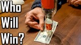 Winner Keeps The Money | Remove Bill From Under The Bottle Challenge | Dad Outsmarts Us