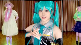 การเต้นรำบ้านฟอสซิล "Happy Synthesizer" Hatsune Miku cos [Gu Lipa Jun]