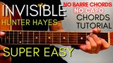 Hunter Hayes - INVISIBLE Chords (EASY GUITAR TUTORIAL) for Acoustic Cover