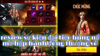 Free fire| review sự kiện đại tiệc bùng nổ săn gói đồ lãng thử vân long - mở hộp hành động thượng võ