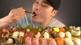 Thánh ăn mukbang ăn cá hồi với cà ngừ cực ngon #amthuc #monngon