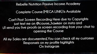 Rebelle Nutrition Passive Income Academy Course Download