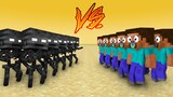 Monster School : Baby Wither Skeleton Army VS Baby Herobrine Army - Minecraft Animation