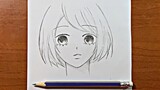 Easy anime drawing | how to anime girl using just a pencil
