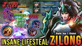 2x MANIAC!! One Shot Build Zilong Insane LifeSteal - Build Top 1 Global Zilong ~ MLBB