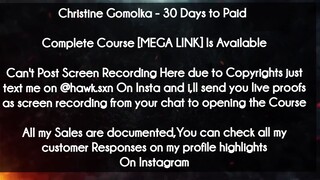 Christine Gomolka  course - 30 Days to Paid download