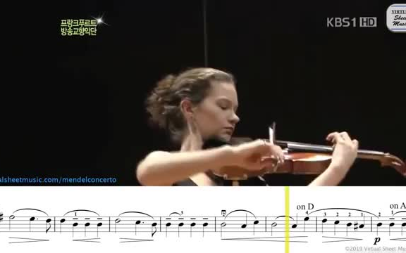 【曲谱同步】门德尔松E小调小提琴协奏曲 希拉里 哈恩 Mendelssohn Violin Concerto E Minor OP64 hilary hahn