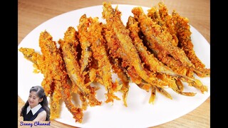 ปลาไข่ชุบแป้งทอด : Fried Capelin Fish l Sunny Thai Food