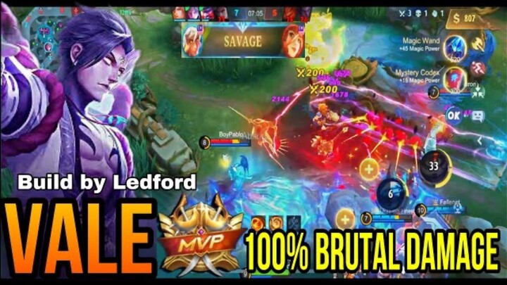 SAVAGE!!! 100% Brutal Damage Build and Emblem Vale One Shot Combo!!! Build by Ledford | MLBB