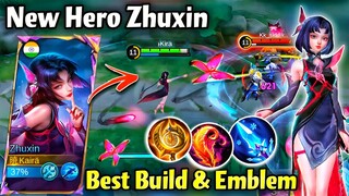 NEW HERO ZHUXIN BEST BUILD & EMBLEM!🔥NEW CC MAGE GAMEPLAY🤩